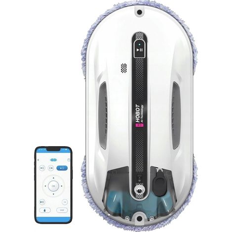 Robot lave-vitres - HOBOT - R3 - Réservoir intégré - Spray à ultrason - 64 dB (1/2)