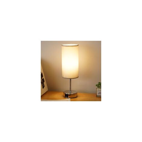 Dimmbare Touch-Nachttischlampe, Tischlampe mit USB-A+C+-Ladeanschluss, Lampenschirm aus Leinen, Lampe für Nachttisch, Wohnzimmer, Schlafzimmer, Kinderzimmer, Büro (Leuchtmittel inklusive), silber-Crez
