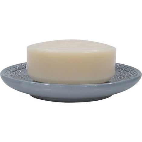 Porte savon Porcelaine RELIEF Gris Spirella (1/3)