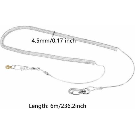 6M Oiseau Perroquet Volant Corde Réglable Anti-Morsure Volant Corde D'entraînement Laisse Oiseaux Harnais Corde Pet Traction Extérieure pour Cacatoès Perruche Calopsitte (Foot Ring Dia. 4.5mm) (1/3)