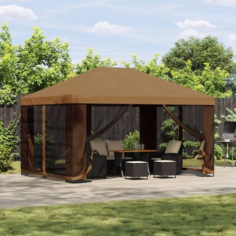 vidaXL Gazebo 4 x 3 m Beige Polyester and Steel 190 gsm