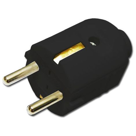 Clavija Bipolar Eléctrica TT Negra Blister 11010