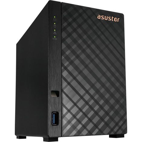 Asustor Drivestor 2 Gen 2 AS1202T, Almacenamiento NAS de 2 Bahías, Quad-Core 1.7GHz CPU, 2.5GbE Port, 1GB DDR4, 3 x USB 3.0 (Sin Discos)