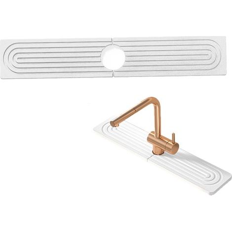 60 x 10 x 0,9 cm Weiße Kieselgur-Wasserhahn-Absorptionsmatte (1/5)