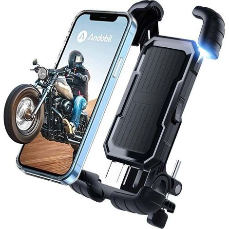 Supporto per telefono da bici e moto – Supporto universale in alluminio girevole a 360°, compatibile con tutti gli smartphone fino a 7,5 cm