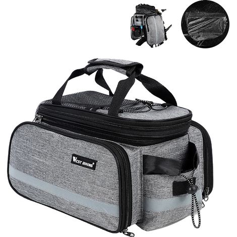 Fahrrad-Heckgepäckträger Tasche, wasserdichtes Material, vielseitige Verwendung, Grau (1/2)