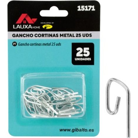 Gancho Cortina Fruncidor Metálico Lauxa Home 25 Mm - Pack 12 Uds