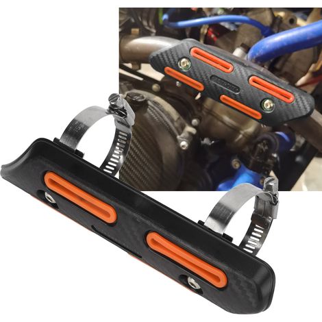 Accessoires moto : Pare-chaleur pour pot d'échappement, pot d'échappement 4 temps, couleur orange universelle. (1/5)