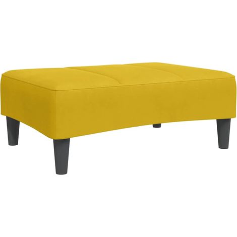 Repose-pied jaune 77x55x31 cm velours (1/5)