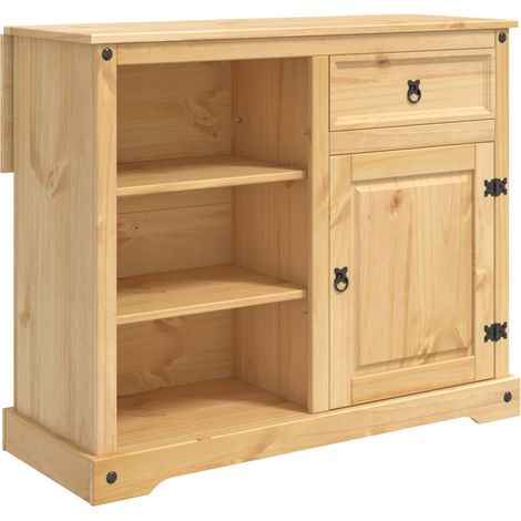 Carro de Cocina con cajón 2 pcs Cera de Miel 112 x 70 x 91,5 cm vidaXL