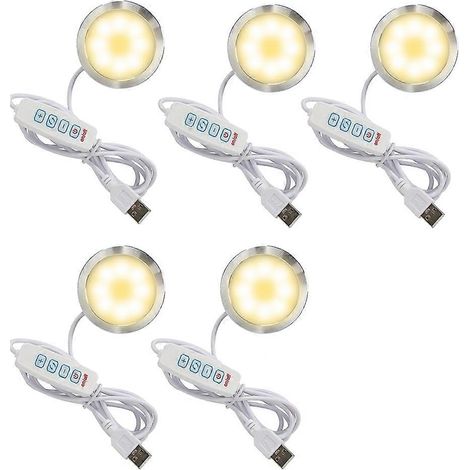 Kit de 5 lampes LED 001 pour Bambu Lab A1 Mini/A1/X2D/P2S MH001, 3 températures de couleur, 5 V USB, rond, pièces détachées pour bricolage (1/5)