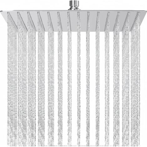 Tete de Douche Pluie - Pommeau de Douche Carré 30CM, Tete de Douche Inox, Douche Economie d'Eau Universelle Filetage 1/2 Pouce, Rotatif 360°, Inclinable 30°, Facile à Installer et à Nettoyer (1/5)