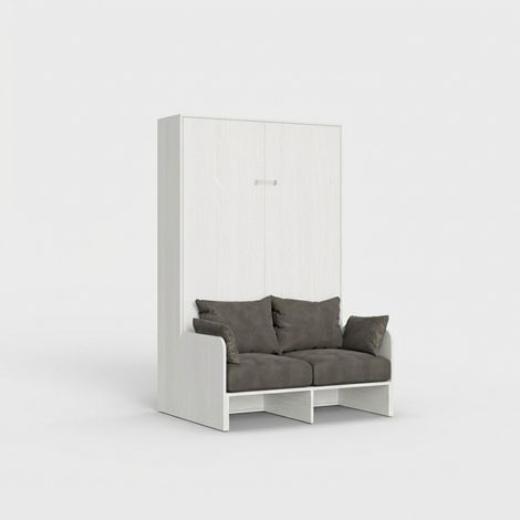 Französisches Schrankbett 140x190cm mit gepolstertem Sofa Sofà Kentaro (1/5)