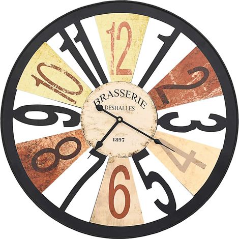 vidaXL Reloj de pared de metal multicolor 60 cm (1/2)