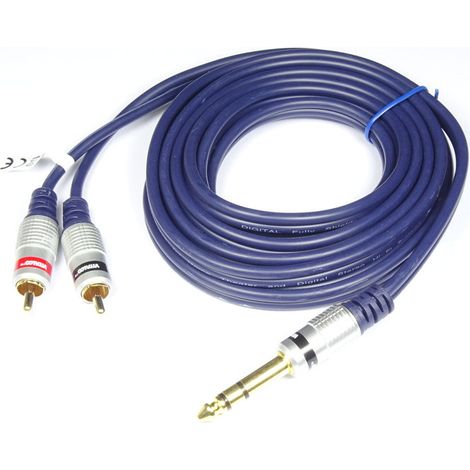 Kabel mit 6,3-mm-Stereo-Klinkenstecker – 2 x Cinch-Stecker MK82, 1,5 m