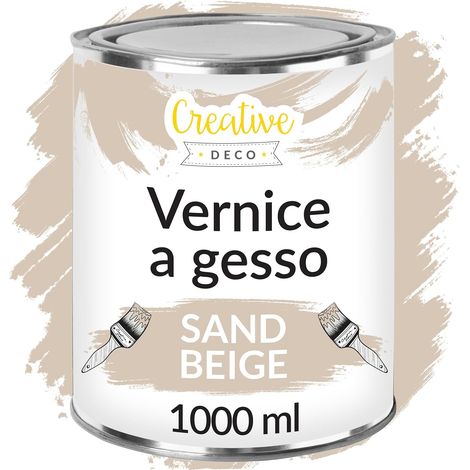 Creative Deco Vernice a gesso Beige Sabbia 1L Opaca e Lavabile per Mobili in Legno