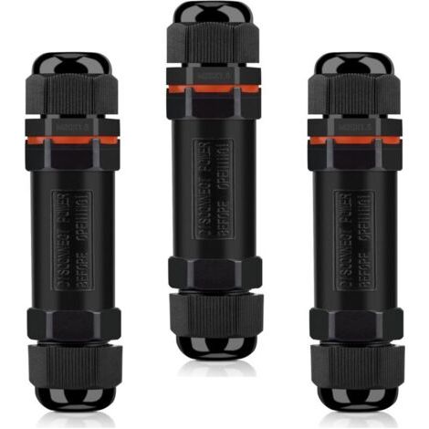 Connecteurs de Câbles Étanches, Boite de Derivation Étanche Exterieur IP68, Raccord Electrique Étanche Lot de 3, Connecteur Electrique Etanche 3 Fils pour Câble Ø 6-12mm