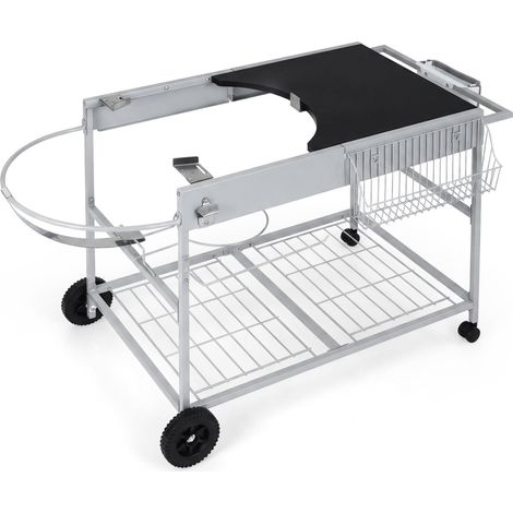 Table de grill mobile extérieure pour Weber Original Kettle 18/22 pouces pour camping - noir (1/5)