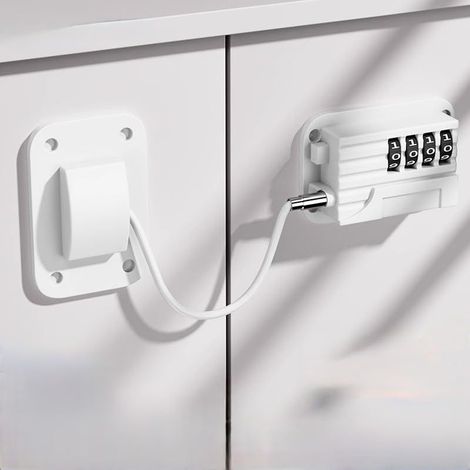 Cadenas de Sécurité pour Réfrigérateur – Verrou à Combinaison Porte Placard Tiroir Sans Clé Fixation Simple (1/5)