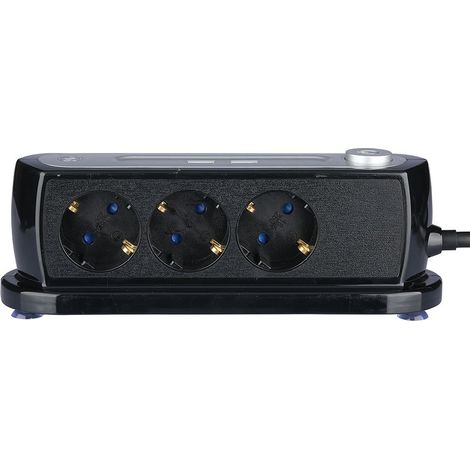 V-TAC VT-1153-2 Rallonge électrique Multiprise desk 3 x Schuko 10A EU standard 3680W + 2 usb chargeur interrupteur on/off - sku 8817 (1/5)