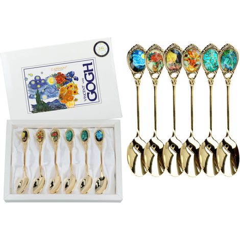 Carmani, vergoldete Teelöffel - Vincent van Gogh (6-teiliges Set) (1/4)