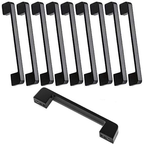 Küchenschrankgriffe 160 mm schwarz – 10er-Pack aus moderner Zinklegierung, inklusive Schrauben, elegantes und robustes Design