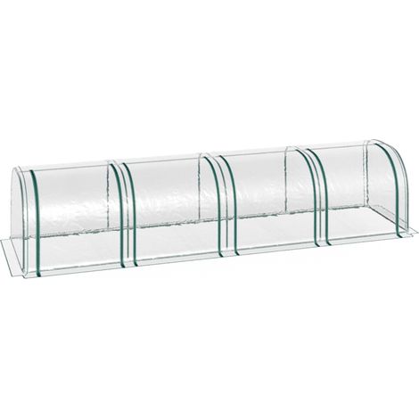 Invernadero túnel con 4 ventanas con cremallera de PVC y acero 395x100x80 cm (1/5)
