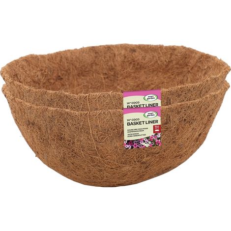 2xSmart Garden 35cm 14 Inch Hanging Basket Coco Liner Replacement Flower Planter