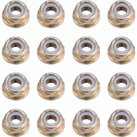 DBBEGK Écrou de lame, M10 x 1,25 mm, filetage à gauche, écrou hexagonal à bride, en acier inoxydable, pour accessoires de coupe-bordures