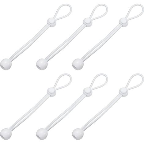 Lot de 6 tendeurs élastiques universels à boule - 20 cm - Pour stores enrouleurs extérieurs, tentes, auvents, bâche (1/5)