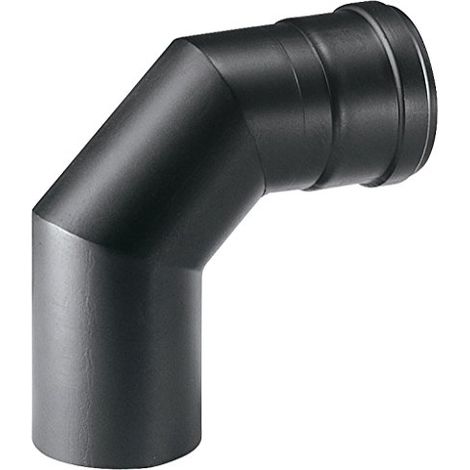 Gomito curva per stufe pellet acciaio Fe nero 90o 10 cm spessore 1,2 mm per uso interno (1/4)