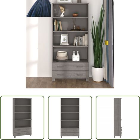 vidaXL Rangement - Buffet HAMAR Bois massif de pin Gris clair (1/5)