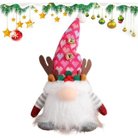 Gnome de Noël lumineux  Peluche vieille sans visage éclairée  naine de Noël éclairée  Gnome nain suédois mignon fait à la main pour décorations de Noël festives, doux et peluche (1/5)