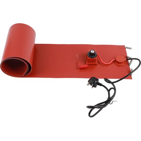 Chauffage pour fût de 200 L : tapis chauffant en silicone avec ressort élastique et thermostat. (1/5)
