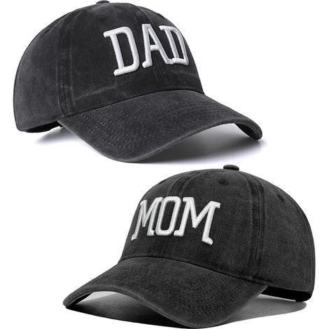 Conjunto de 2 gorras de béisbol ajustables bordadas para mamá y papá, regalo clásico para padres, parejas, regalo clásico para mamá y papá