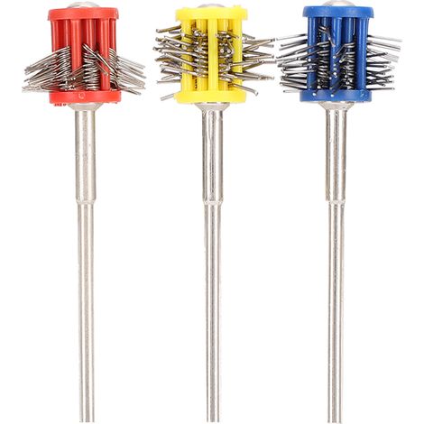 3 Brosses métalliques pour polissage bijoux, nettoyage rouille et texture métal - Outil avec manche (1/5)