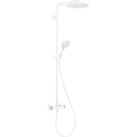 Hansgrohe Raindance S - Conjunto de ducha con termostato, diámetro 24 cm, 3 chorros, EcoSmart+, blanco mate 28825700 (1/2)