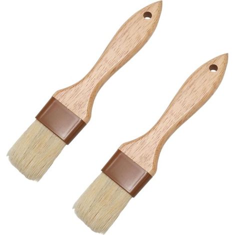 Set di 2 pennelli da cucina, pennello per burro, pennello per griglia, utensile da cucina in legno, 20 x 4 x 1 cm, per applicare burro, salse, oli, ecc. (1/5)