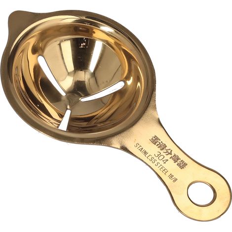Séparateur d'œufs en acier inoxydable, filtre à blanc et jaune d'œuf, ustensiles de cuisine dorés (1/5)