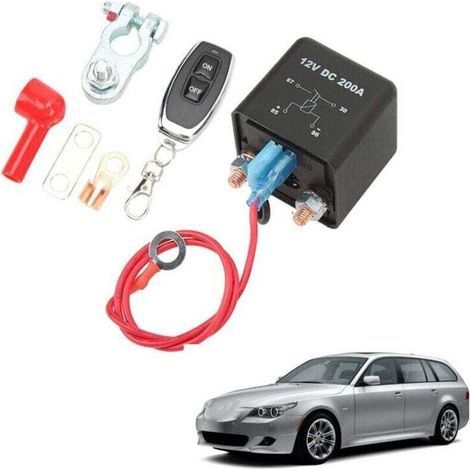 Relais de commutateur de déconnexion de batterie de voiture DC 12V 200A isolateur de coupe interrupteur antivol d'arrêt avec télécommande pour l'mobile (1/4)
