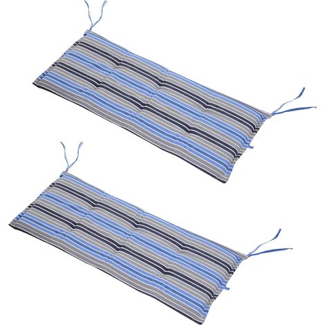 Two-piece polyester swing chair cushion set, blue striped (1/5)