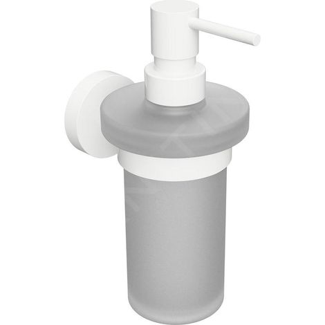 Sapho X-Round - Distributeur de savon avec support, verre dépoli / blanc XR101W (1/2)