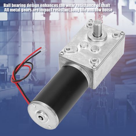 Moteur à réducteur électrique réversible à vis sans fin, arbre de 8 mm, 12 V (12 V, 30 tr/min) (1/5)