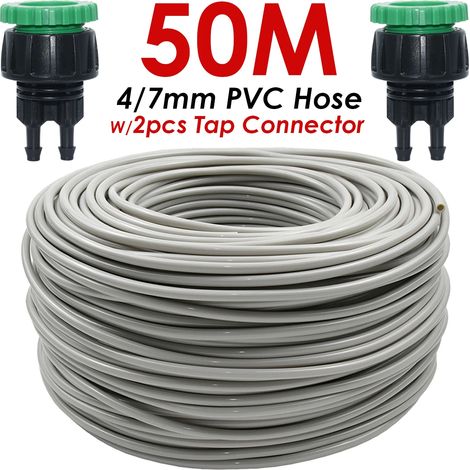 (SPL11-KIT11-50M-1/4'') Tuyau d'arrosage de jardin 1/4 pouce 4/7 mm PVC micro-goutte pour balcon, pelouse et serre (1/5)