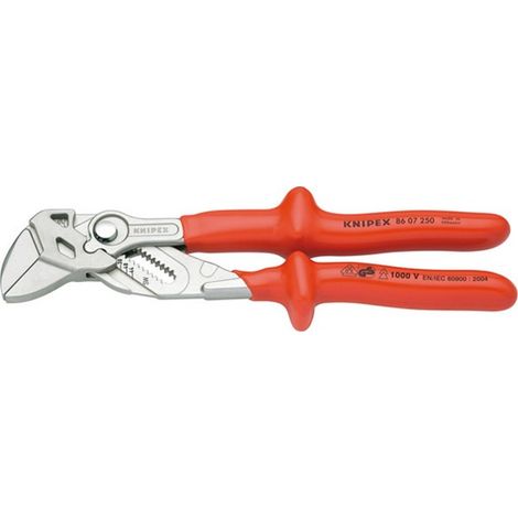 Pinza llave sueca, Asas aislados por inmersión hasta 1000 V, según de CEI 60900, EN 60900 y VDE 0682 parte 201, Largo : 250 mm