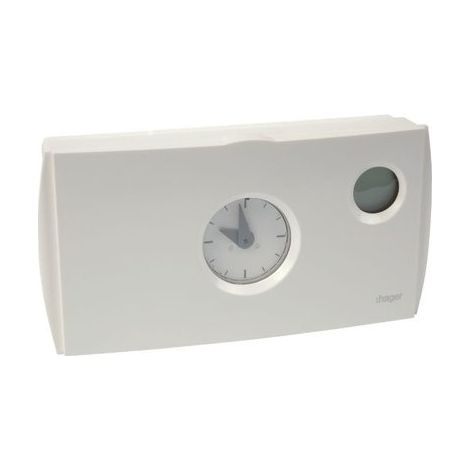Hager – Thermostat d'ambiance programmable 2 fils – Alimentation par 2 piles LR6 – Programmation journalière – Plage de réglage 6 à 30 °C (1/3)