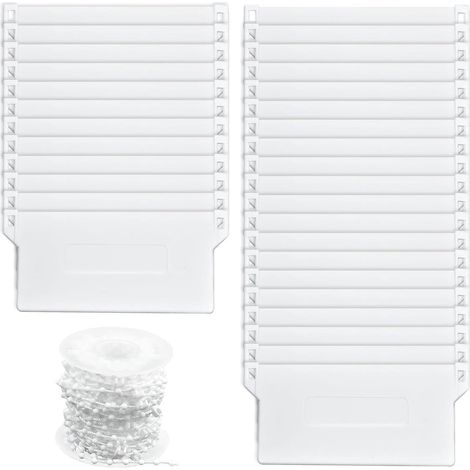 Lot de 30 Poids Rideau de 127 mm avec Chaîne Blanche de 10 m (1/5)