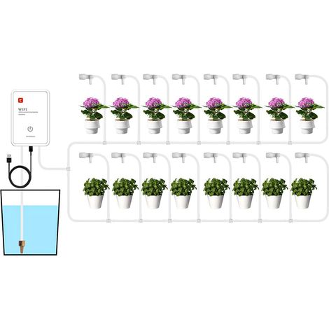 Système d'arrosage Automatique WiFi Smart Timer Abreuvoir Télécommande par APP Compatible avec Tuya Smart Life pour Plantes en Pot Balcon (1/5)
