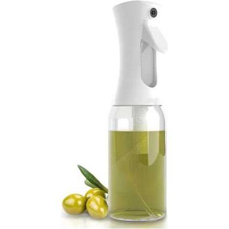 Pulvérisateur d'huile pour cuisine et friteuse à air, 300 ml, spray de cuisine anti-goutte, distributeur d'huile en verre, accessoires inclus, blanc (1/5)