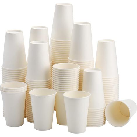Lot de 300 gobelets jetablesde qualité supérieure résistants à la chaleur 250ml 7.5X5.3X8.6CM (1/3)